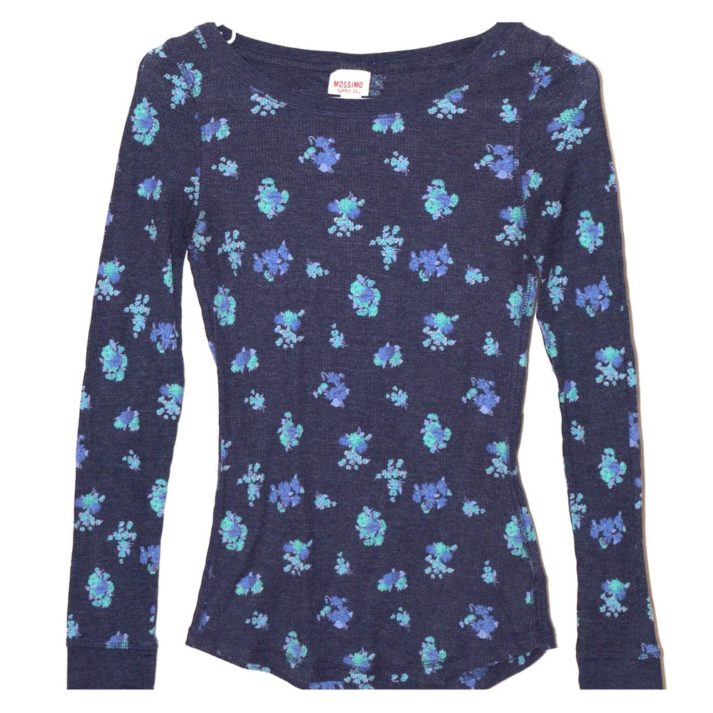 MOSSIMO SUPPLY CO floral waffle shirt
