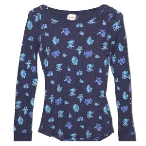 MOSSIMO SUPPLY CO floral waffle shirt