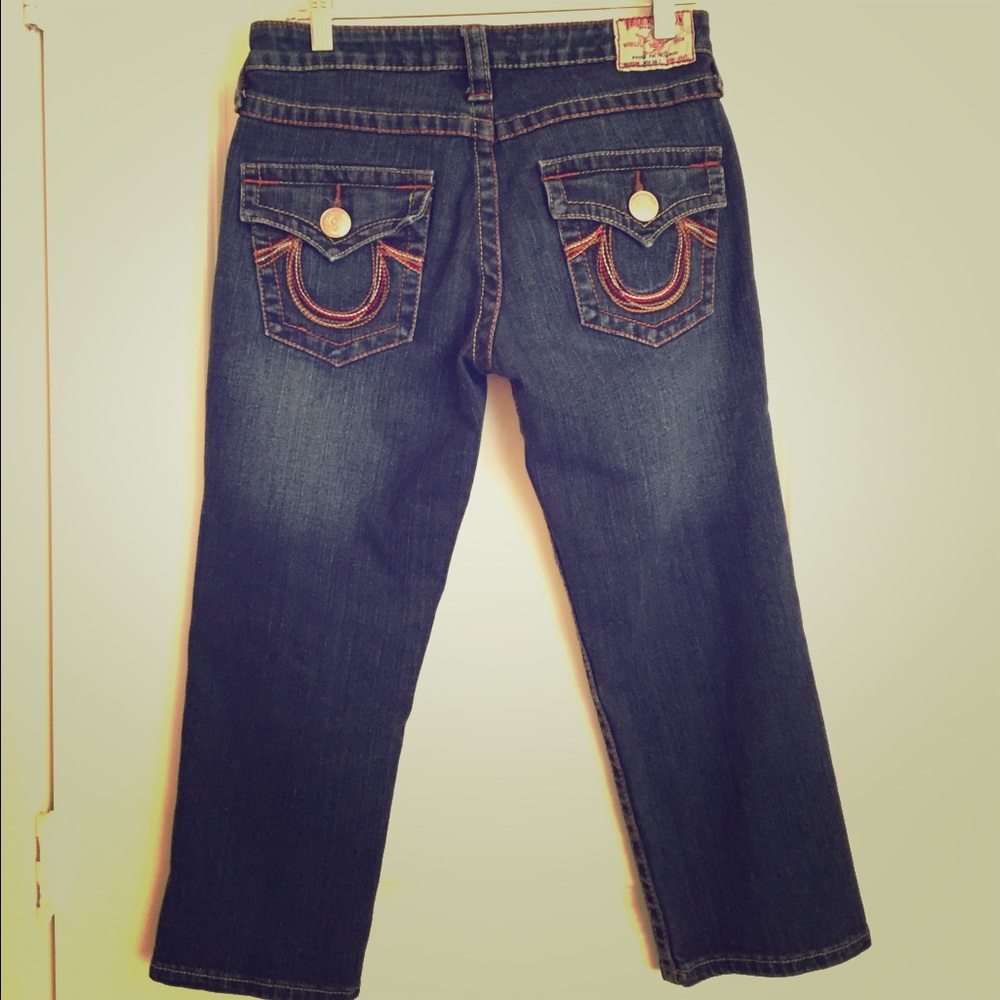 True religion "boyfriend jeans" Capri length