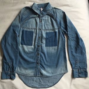 Chambray Button Up Blouse