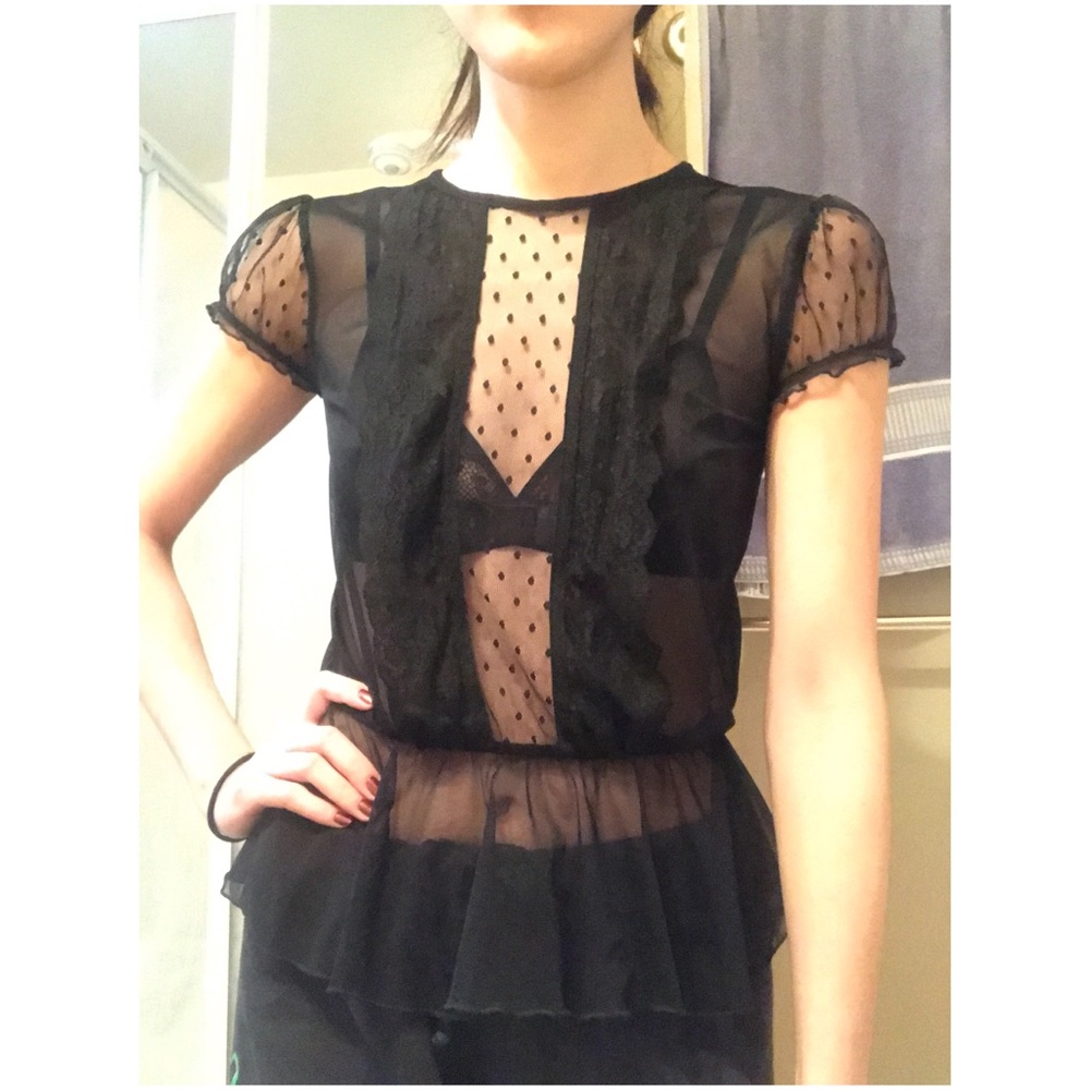Lux sheer black blouse