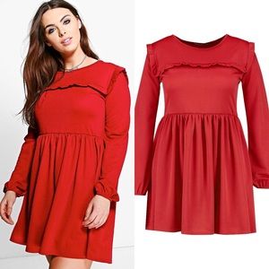 Boohoo Plus 14 red skater dress (donating 05/02)