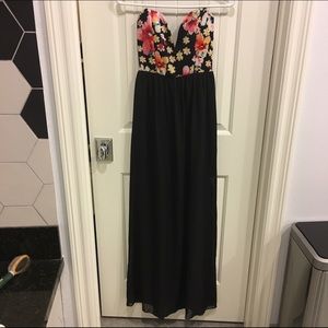 Floral sweetheart romper maxi dress