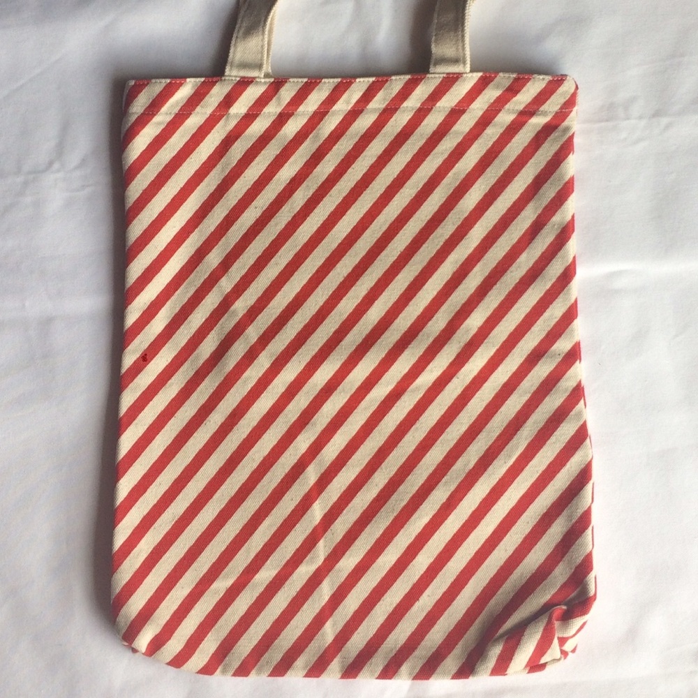Stripe canvas tote