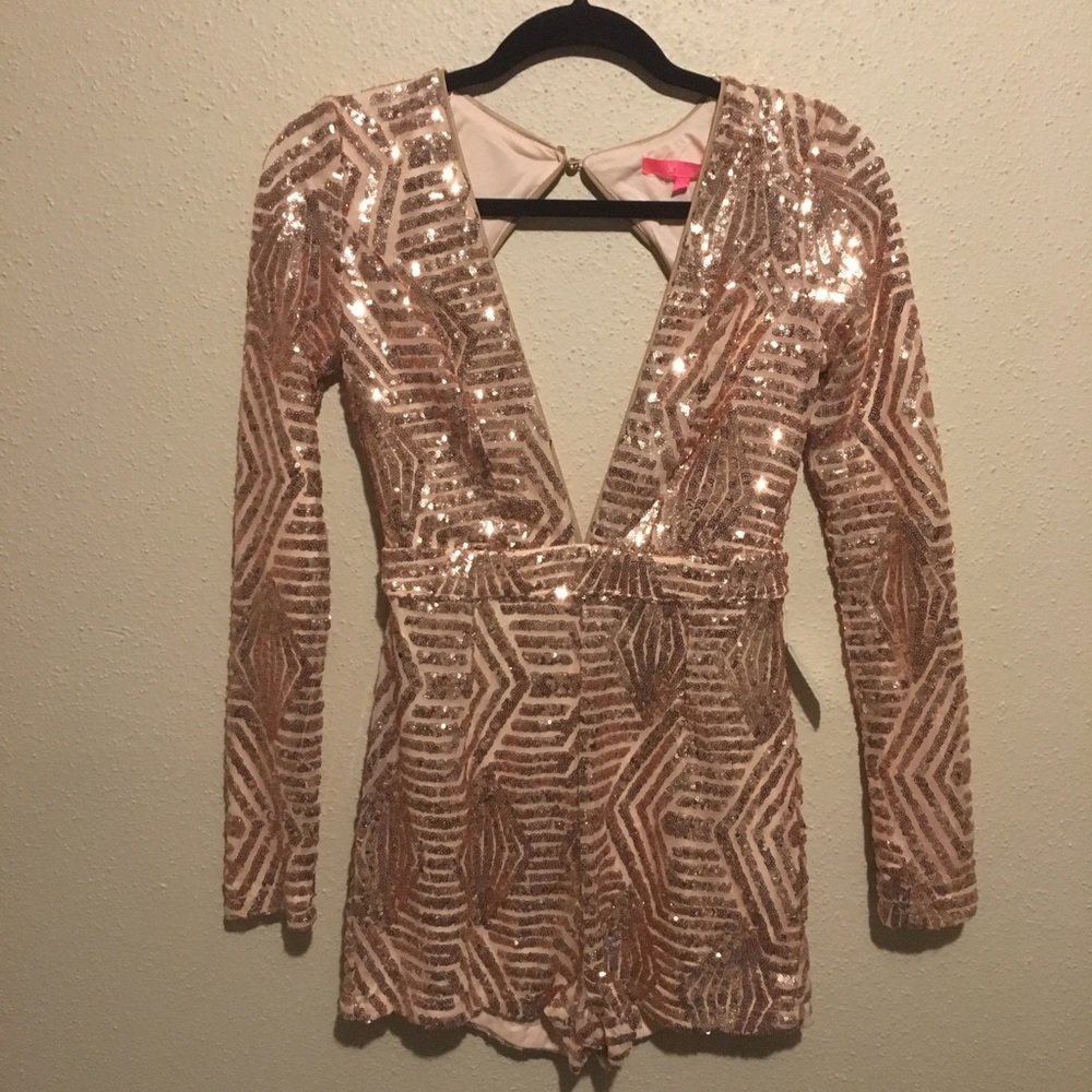 Rose Gold Sparkling Romper (Never Worn)