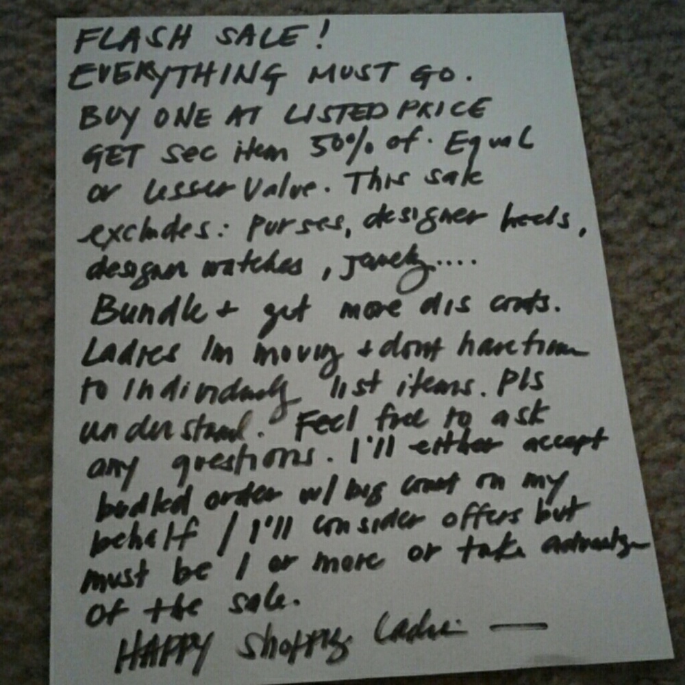 Flash sale this weekend only