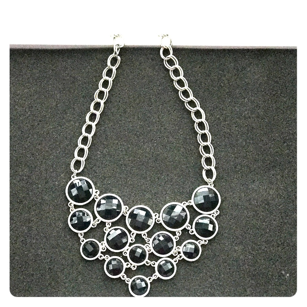 Lia Sophia black silver chain necklace