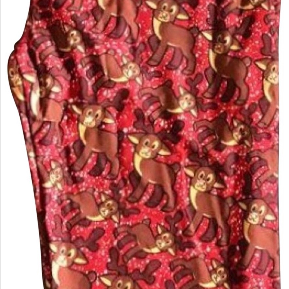 OS Reindeer printed lularoe leggings