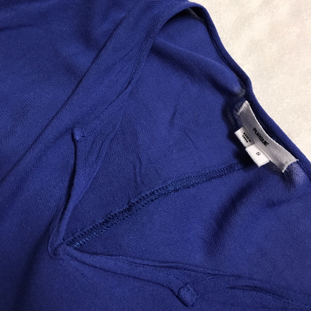 Pursue Rayon Crop Short Ruffle Sleeved Blouse - Picture 6 of 7