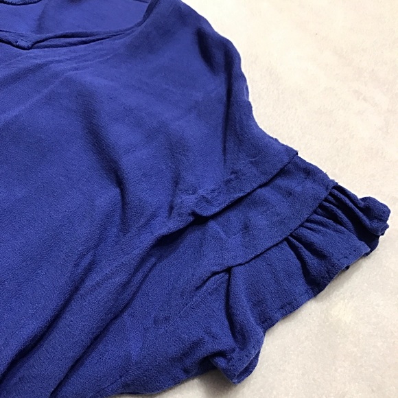 Pursue Rayon Crop Short Ruffle Sleeved Blouse - Picture 5 of 7