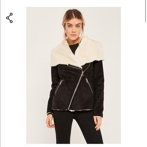 Black faux fur jacket