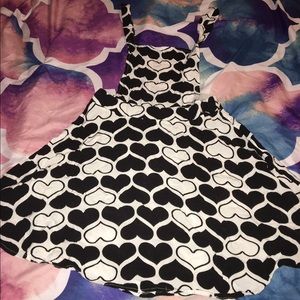 Forever 21 Hearts Pattern Overall/Jumper Dress