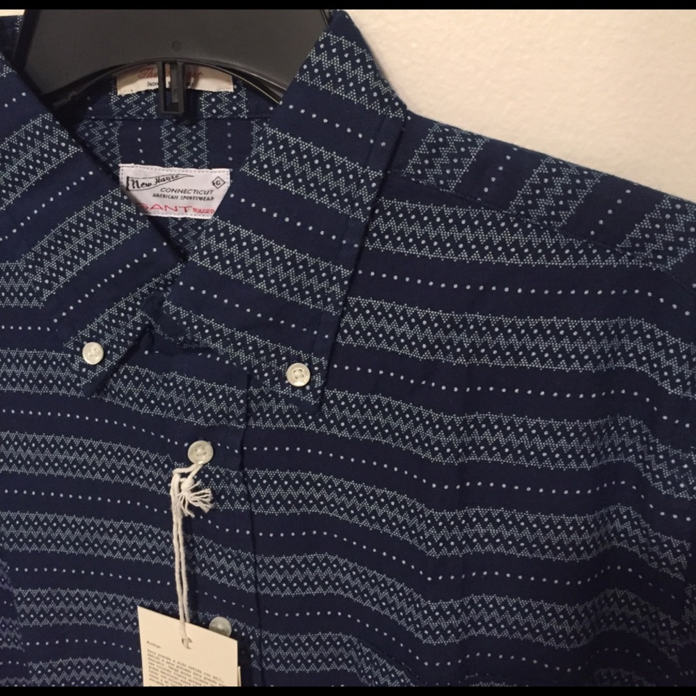 Gant Rugger printed indigo oxford