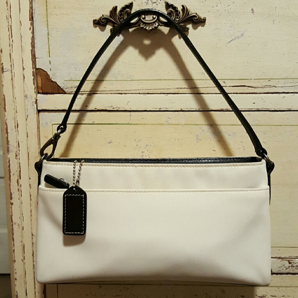 Cream White Coach Hand Purse