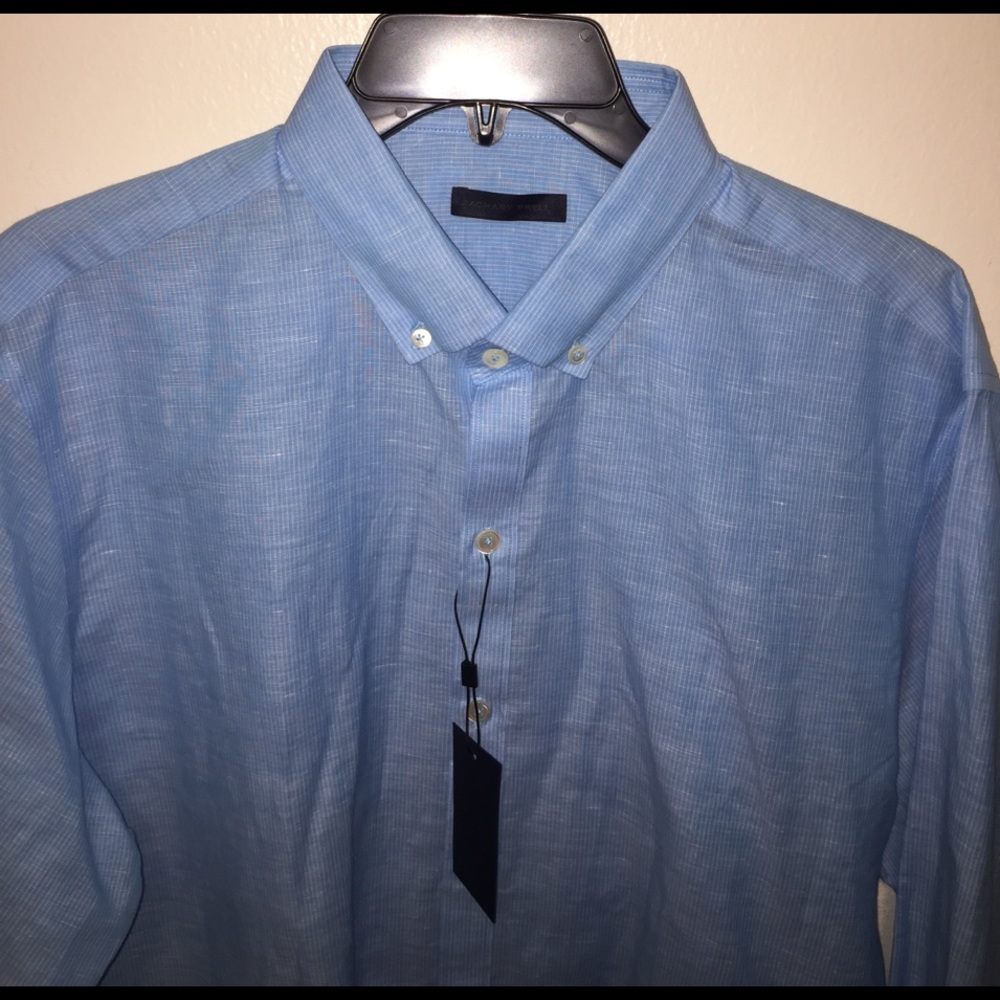 Zachary Prell cloud blue button down