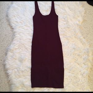 Burgundy fitted dress
