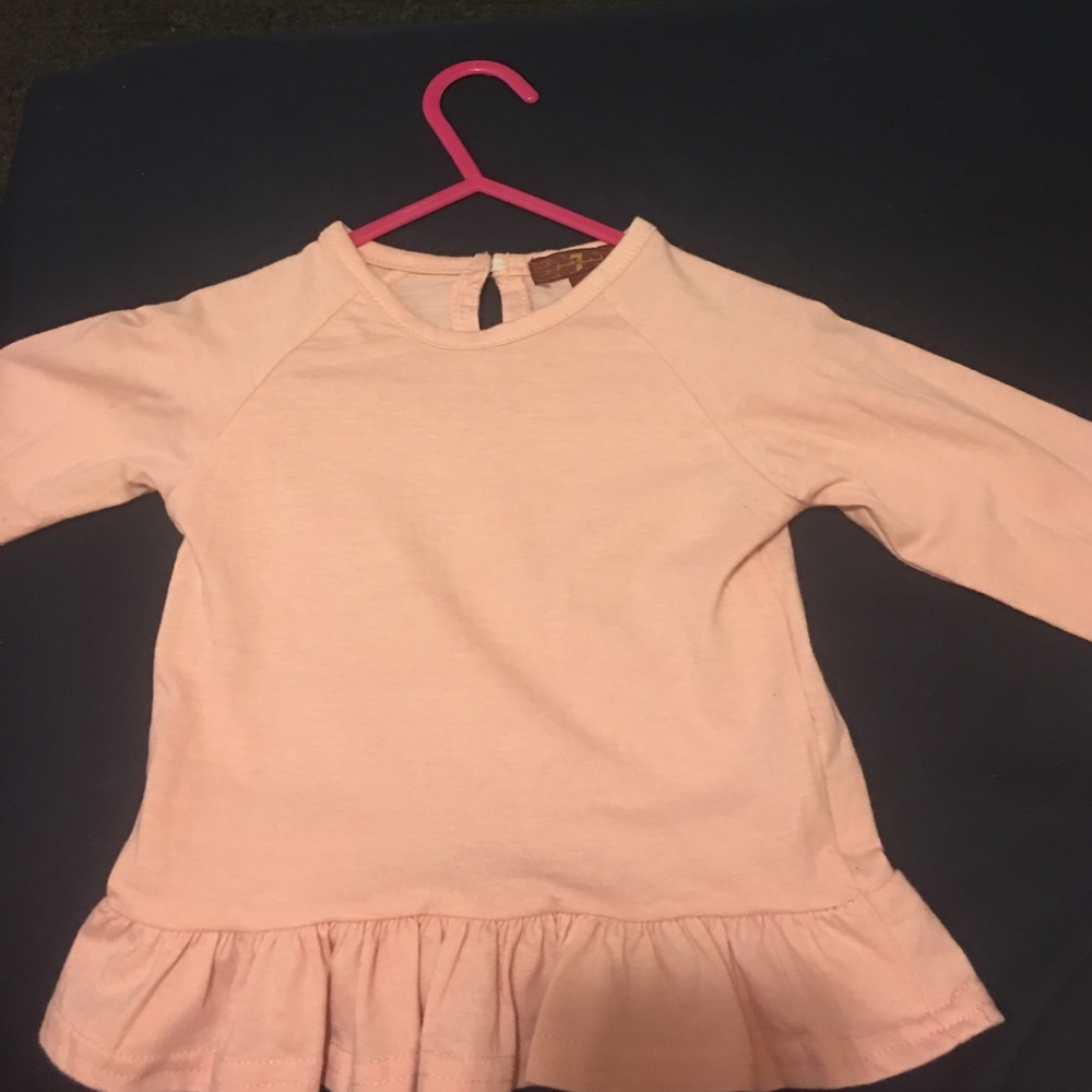 2t Long sleeve peplum blush shirt