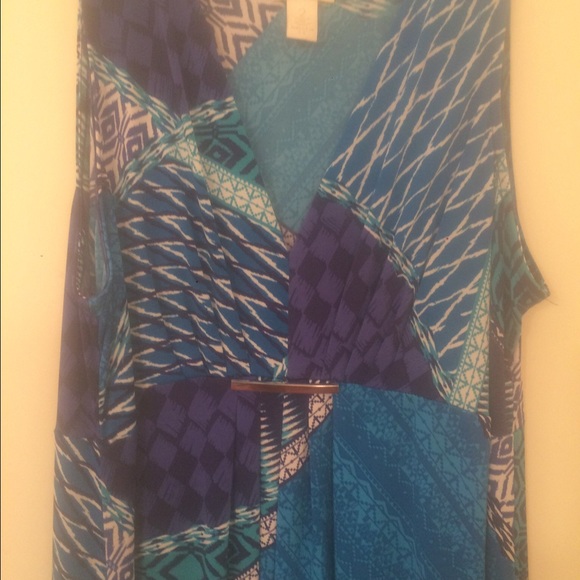 "CHICO'S Tropical Long Floor- Length Dress - Picture 4 of 6