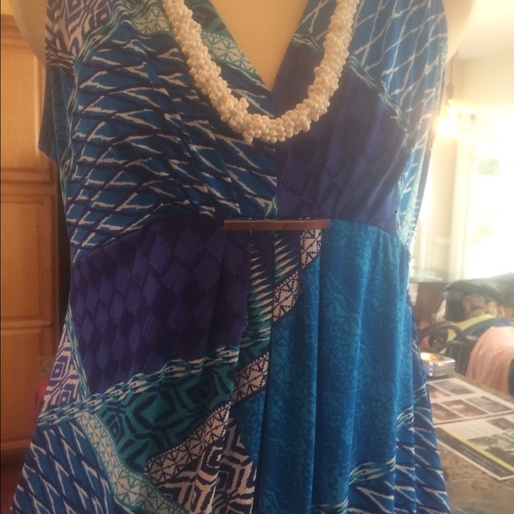 "CHICO'S Tropical Long Floor- Length Dress - Picture 5 of 6