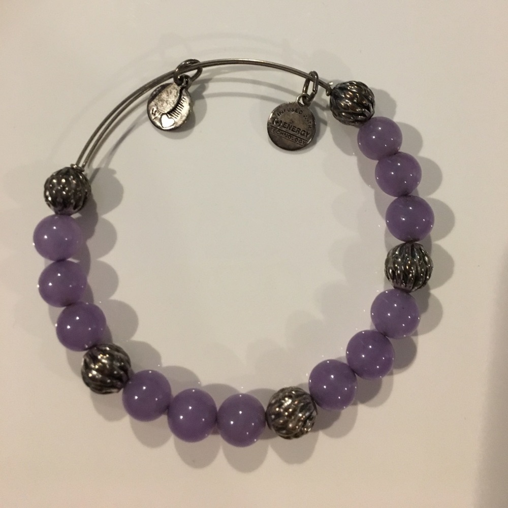 Alex and Ani purple beaded bracelet