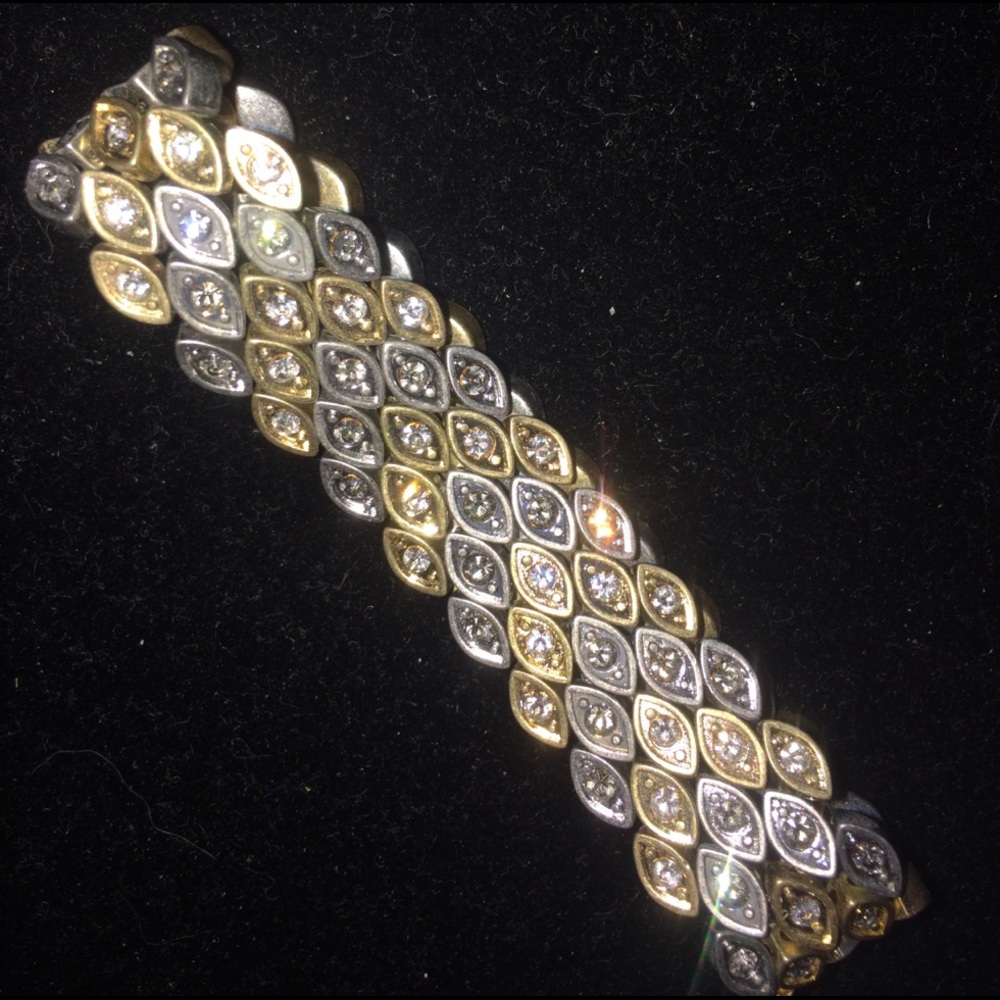 Lia Sophia  Matte Silver and gold studded stretch