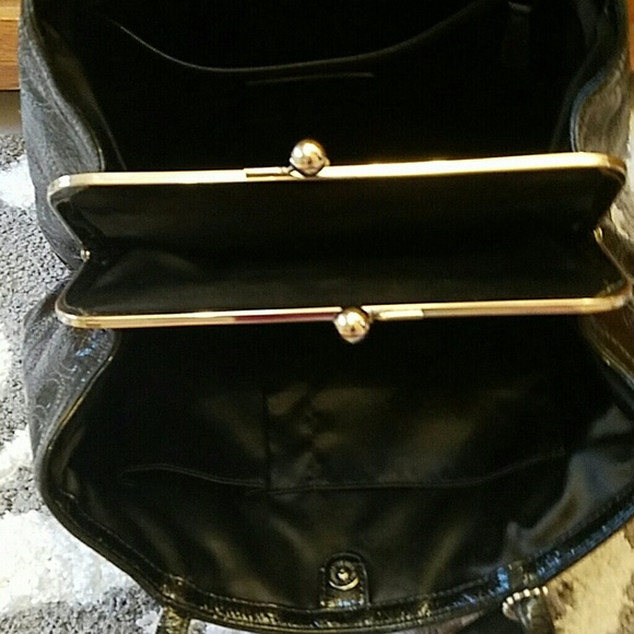 Gently used Coach bag black patten leather. - Picture 3 of 4