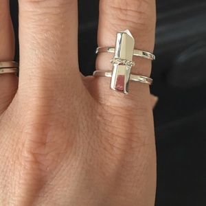 Stella and Dot Silver Rebel Ring M/L