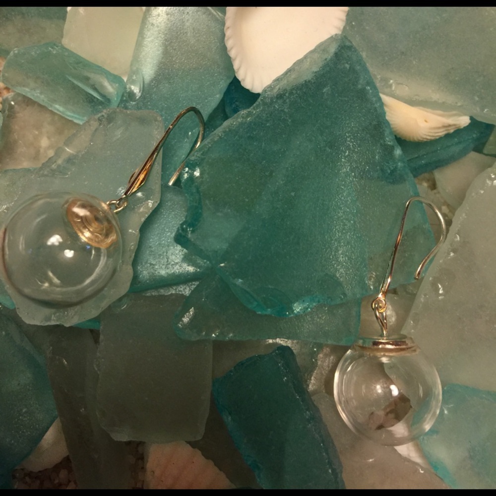 Glass globe earrings