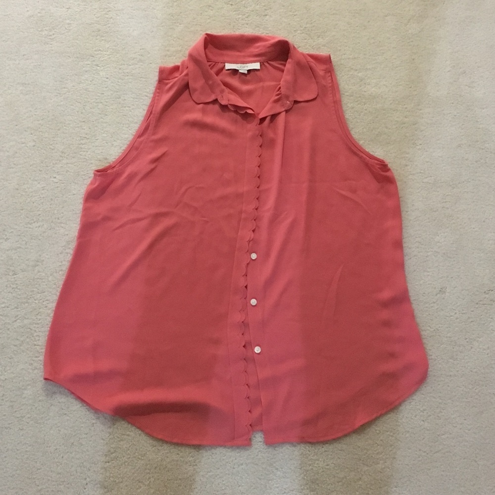 Loft Peach Blouse Size L