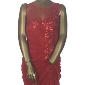 Tadashi red tulle and sequin gown NWT size 6