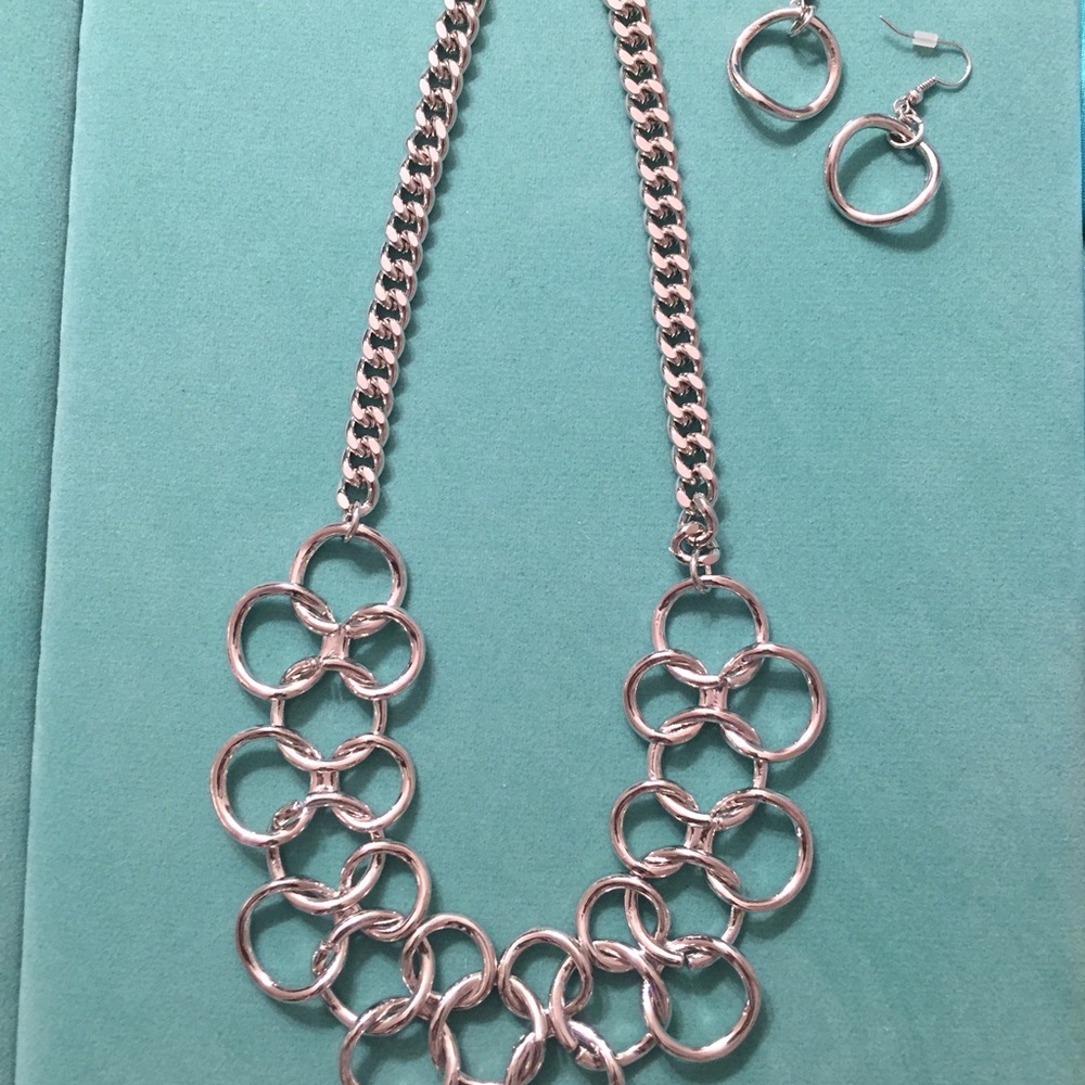 Silver  Necklace and Earring set