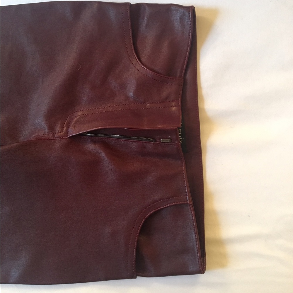 VINTAGE Jitrois fine leather pants in burgundy.