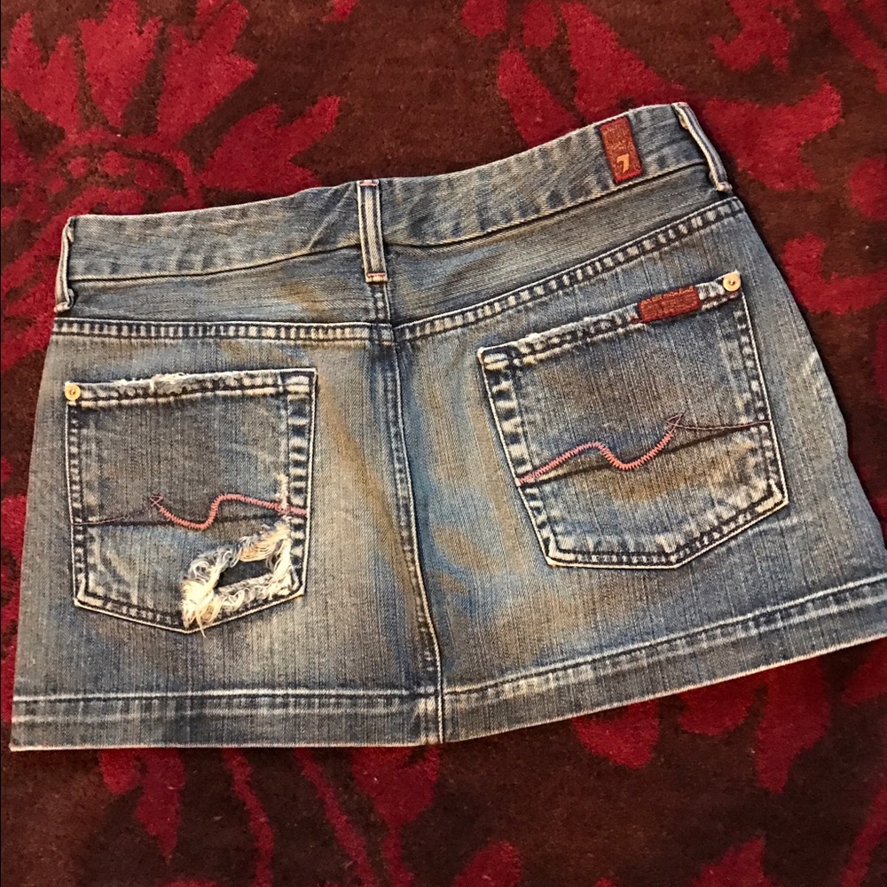 Distressed mini denim skirt by Seven7 y2k