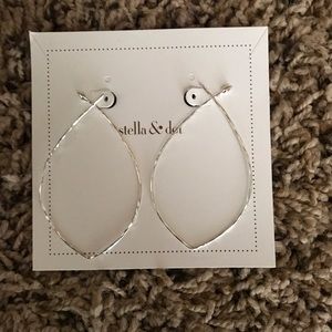 Stella & Dot Hammered Wire Large Hoops- Silver