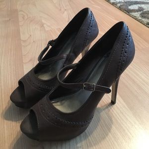 Fergalicious brown peep toe