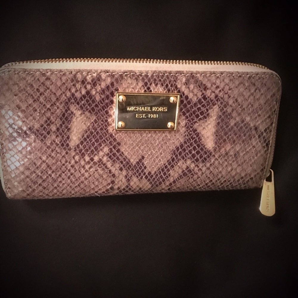 Michael Kors Dark Sand Python Wallet