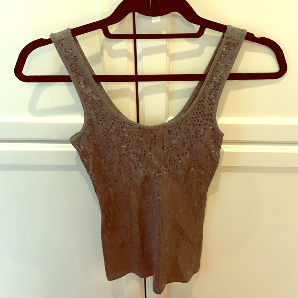 Silver sequin tank