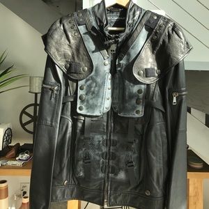 Men's Dolce and Gabbana leather biker jacket