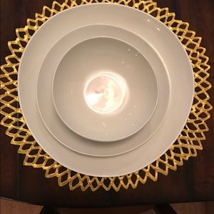 West Elm white place settings