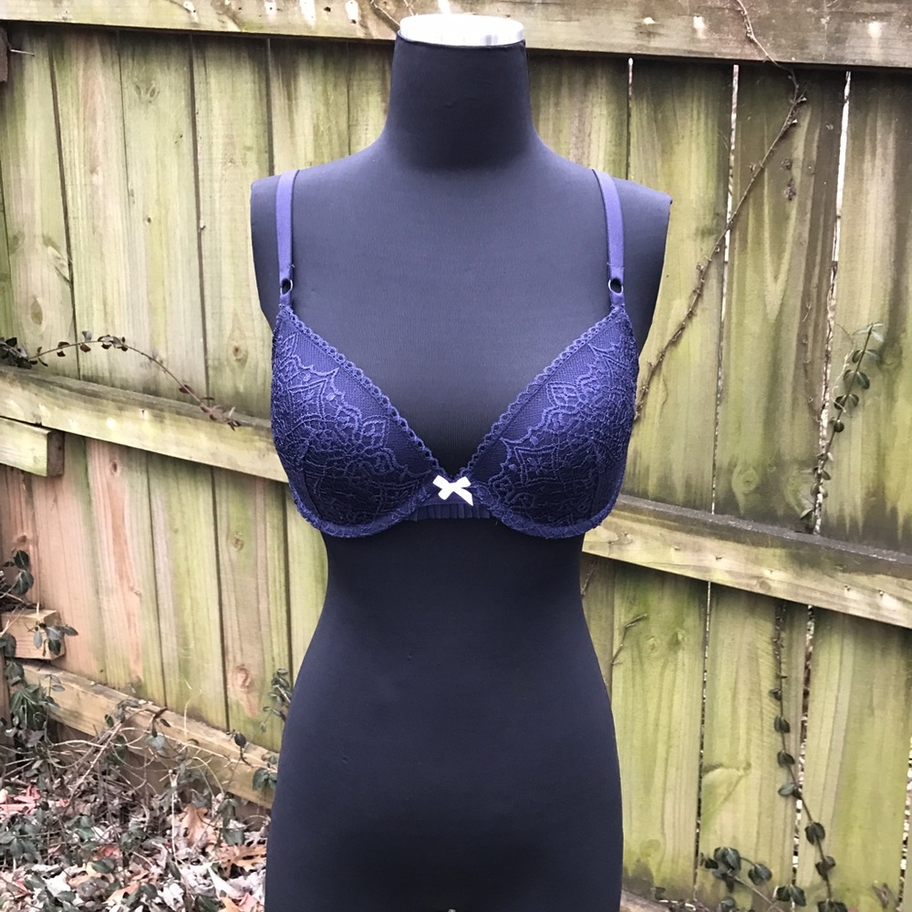 Heidi Klum Intimates 34D Jaipur Rose Contour bra navy