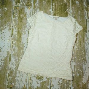 Lace short sleeve blouse