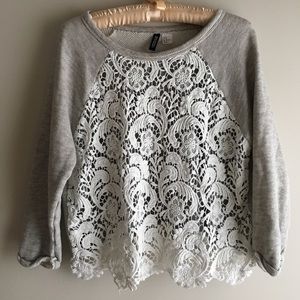 Lace detail sweater