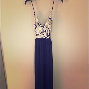 Black and gold formal dress