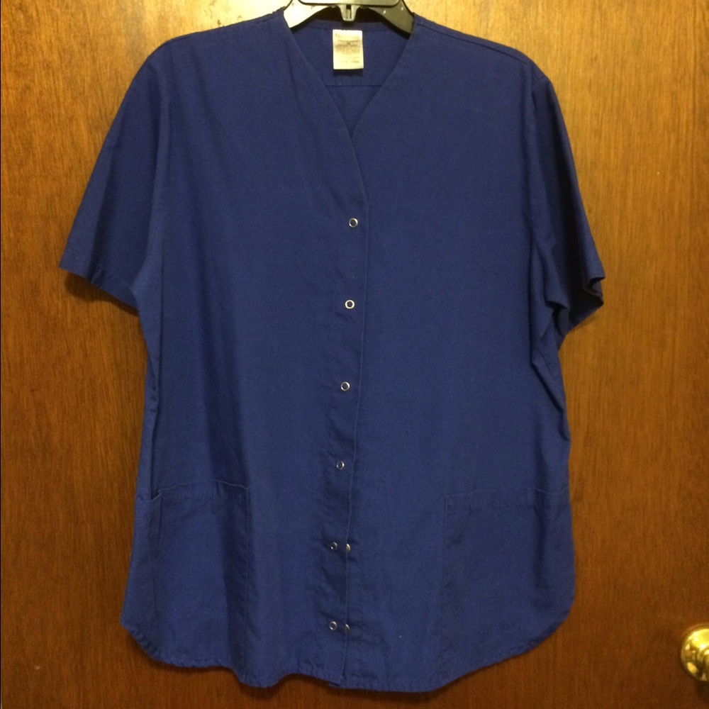 Medium 2 Pocket Royal Blue Scrub Top
