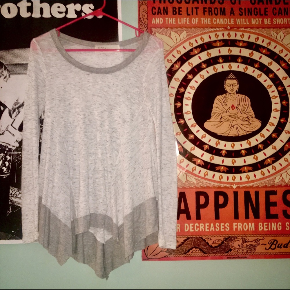 Long Sleeve Flowy Top: Vintage Havana