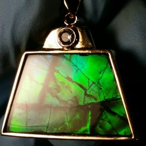 Rare Korite Ammolite Pendant 
925 Sterling Silver