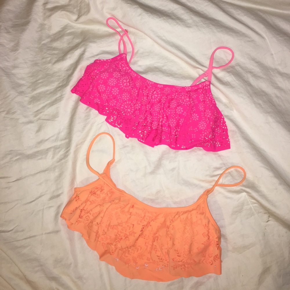 Two flounce bikini tops