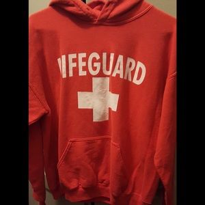 Red 'LifeGuard' hoodie
