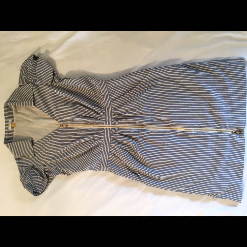 Anthropologie blue striped casual dress.