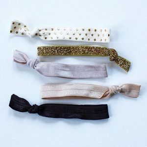 6 No Crease Elastic Ribbon Hair ties 🙌🏼